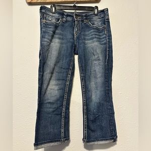 Silver Jeans Akko Denim Capris Size 28